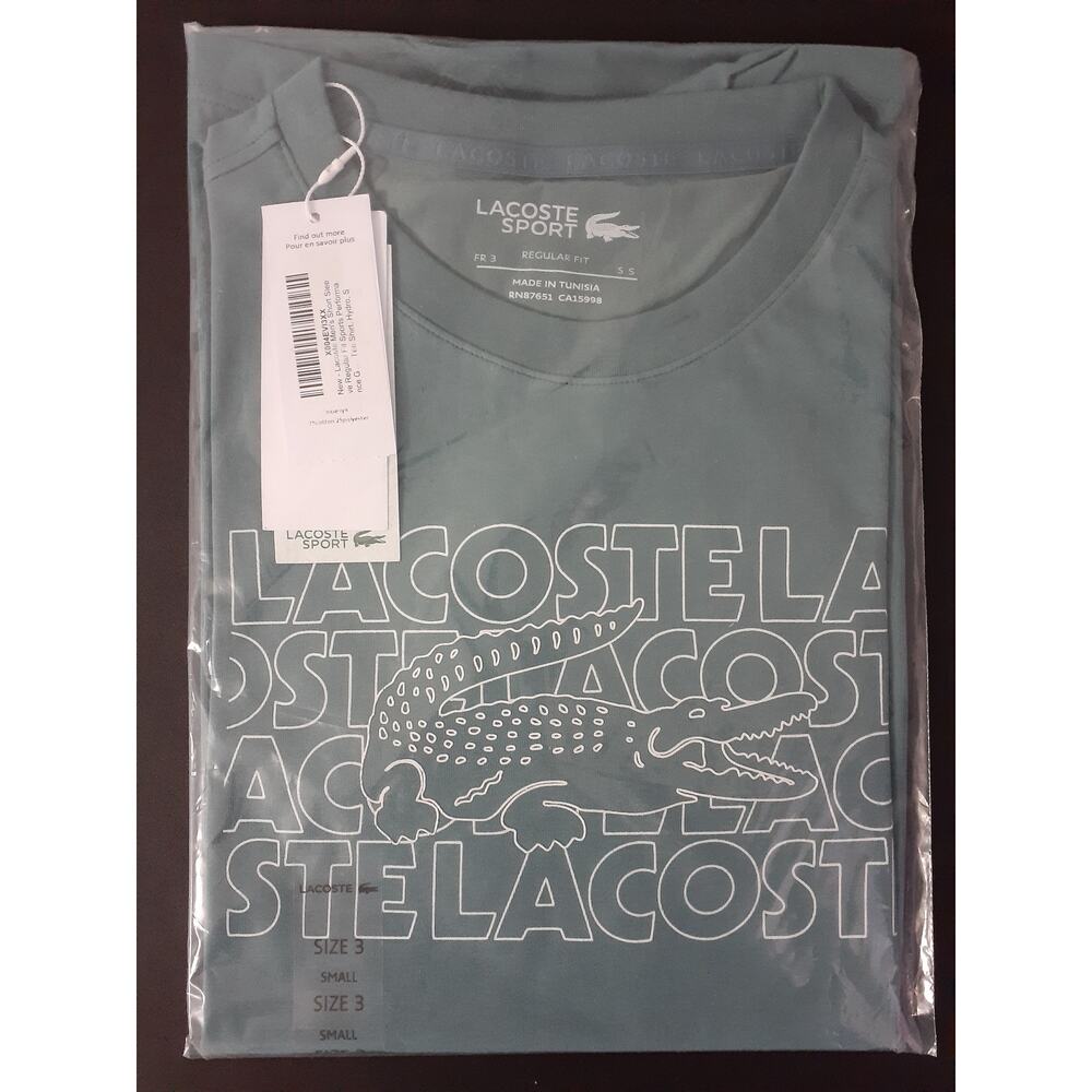 Lacoste Men's Short Sleeve Sports Performance Graphic Tee Shirt, Hydro S - Picture 2 of 3